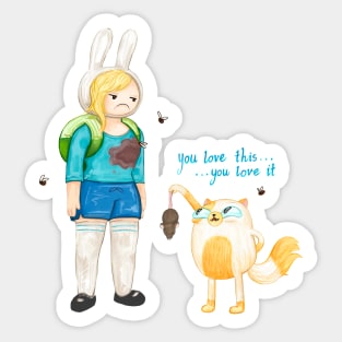 Fionna the cat mom, Adventure Time / Fionna and Cake fan art Sticker